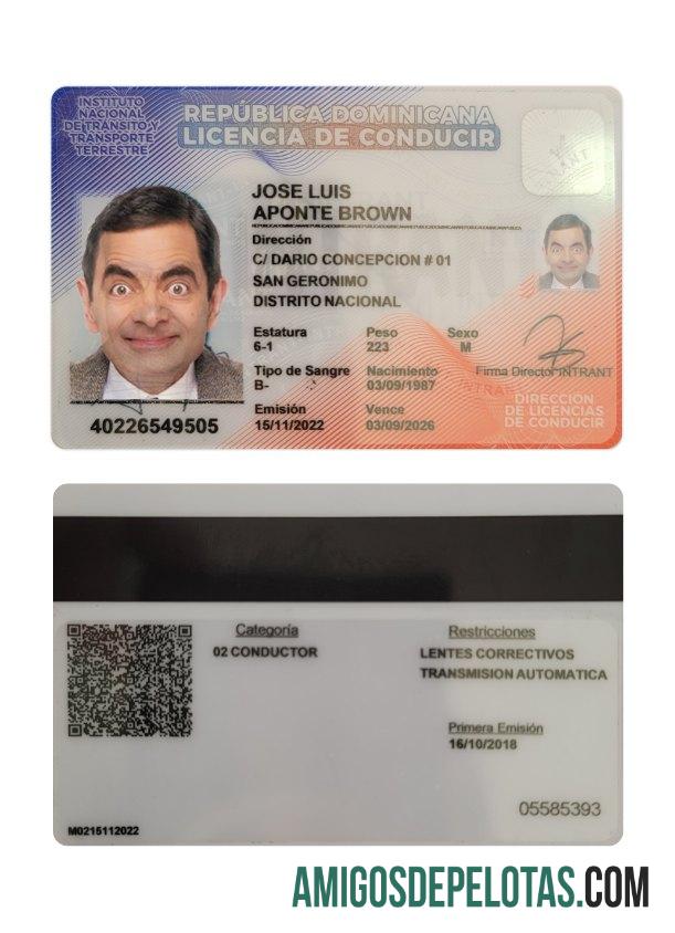 Carteira de motorista da República Dominicana baixar para verificação